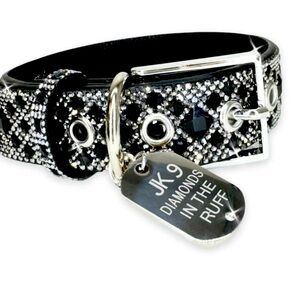 DESIGNER-DIAMONDS IN THE RUFF
DOG COLLAR BLACK LARGE